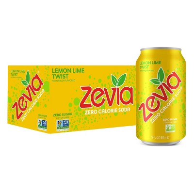 Zevia Lemon Lime Twist Zero Calorie Soda - 8pk/12 fl oz Cans