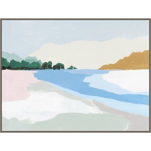 42" x 32" Soft Coastal II by Isabelle Z Framed Canvas Wall Art Print - Amanti Art - 1 of 4