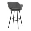 Fixed Faux Leather Contemporary Bar Stool with Low Back and Metal Legs for Home Bar or Kitchen (Set of 2) - 4 of 4
