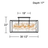 Possini Euro Design Carrine 38 1/2" Modern Semi Flush-Mount Ceiling Light Fixture Kitchen Foyer Hallway Linear 8-Light Satin Black Gold Finish Crystal - 4 of 4
