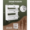 Narrow Shoe Cabinet Storage for Entryway, 3 Drawers, Freestanding Shoe Organizer Wooden - 3 of 4