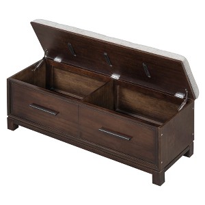 Infurnic Decorative Storage Cabinets Shoe Bench with Removable Cushion,Hidden Storage for Living Room, Entryway, and Hallways, Brown, 43"*15"*18.1" - 1 of 4