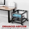 Wall Mount Server Rack for Organizing Equipment with Lockable Wheels, Fan, Shelves, 440 lb. Capacity - 2 of 4
