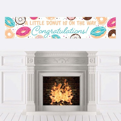 Big Dot of Happiness Donut Worry, Let's Party - Doughnut Baby Shower Decorations Party Banner