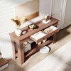 59 Inch Long Console Table, Farmhouse Entryway Table with 2 Drawers and Open Storage Shelf, Hallway, Living Room Office - 2 of 4