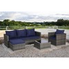 Mshliw 4-Piece Outdoor Patio Furniture Set with Coffee Table, Ottoman –  Sectional Sofa for Backyard, Poolside, or Patio - 3 of 4
