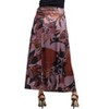 24seven Comfort Apparel Fall Floral Print Maxi Skirt with Buckle Waist - 3 of 3