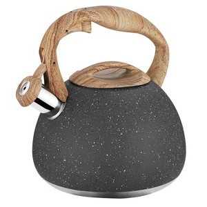 Itopfox Tea Kettle, 2.7 Quart with Wood Pattern Handle Loud Whistle Food Grade Stainless Steel Anti-Hot Handle Anti-Rust Finish Suitable for All Heat - 1 of 4