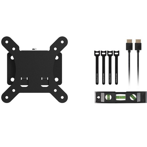 Mount-It! Low-Profile TV Wall Mount 1 Slim Fixed Bracket for 32, 40, 42,  48, 49, 50, 51, 52, 55, 60 inch TVs VESA Compatible up to 600 x 400 Black