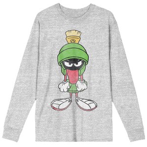 Men's Grey Longsleeve Packaged Shirt, Mad Marvin the Martian - 1 of 1