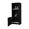 GlasFlength Decorative Storage Cabinets Accent Storage Cabinet Pima Wall Cabinet Wall Storage Shelf With 1 Door for Room, Black, 13.4"*16.1"*43.3" - 4 of 4