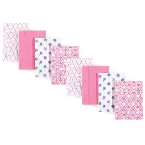 Hudson Baby Boys and Girls Cotton Poly Flannel Burp Cloths 8-Pack, One Size - 1 of 1