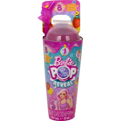 Barbie Pop Reveal Fruit Series Fruit Punch Doll, 8 Surprises Include Pet, Slime, Scent &#38; Color Change