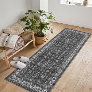 Fulvari Vintage Floral Rugs,Washable Area Rugs, Low Pile Non Shedding Stain Resistant Rugs for Bedroom Dining Room Home Office Department - 1 of 4
