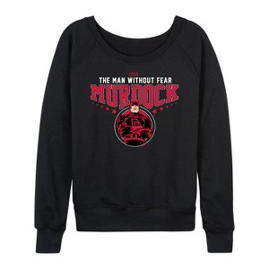 Women's - Marvel - Daredevil Murdock Lightweight French Terry Wide Neck Long Sleeve Shirt - 1 of 4