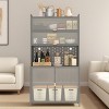 KWPZQEB 5-Tier Cabine, Modern Storage Cabinet with Flip Doors, Adjustable Shelves & 12 Hooks, Metal Pantry Cabinets Locker for Kitchen, Living Room - 2 of 4