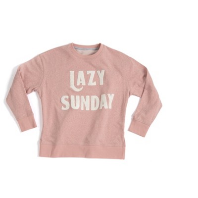 Shiraleah Womens Quote Relaxed Fit Long Sleeve Crew Graphic Sweatshirt - Pink Small