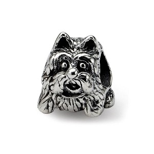 Black Bow Jewelry Sterling Silver Scottish Terrier, Dog Bead Charm - 1 of 4