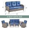 Buenhomino Outdoor Patio Furniture - Wicker Sofa with Removable Cushion, 3 Seater Rattan Couch with Deep Seat, High Backrest for Balcony, Backyard - 4 of 4