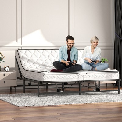 DOMETOUR Electric Lifting Bed Frame Queen Size Black