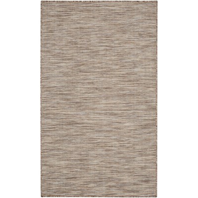 Beige Easy-Care Synthetic Rectangular Flatweave Rug