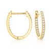 Ross-Simons Mother-Of-Pearl and .77 ct. t.w. White Topaz Removableflower Hoop Drop Earrings in 18kt Gold Over Sterling - 4 of 4