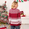Family Christmas Sweater Crew Neck Reindeer Snowflakes Knitted Pullover for Women/Men/Kids - 4 of 4