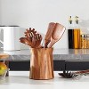 Utensil Holder for Countertop, 360° Rotating Kitchen Utensil Holder, 7.2"x 6" Large Acacia Wood Crock - 3 of 4