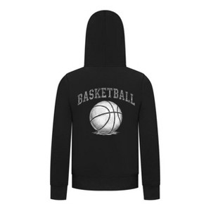 Everyday Kids Basketball Zip Up Hoodie – Classic Sketch Basketball Graphic Sweatshirt - 1 of 4