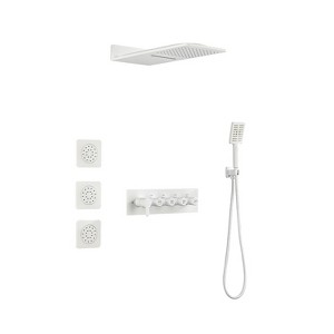 Wall Mounted Waterfall Rain Shower System With 3 Body Sprays & Handheld Shower - 1 of 1