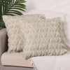 Unique Bargains Printed Decorative Faux Fur Heart Pattern Soft Pillow Covers 2 Pcs - 2 of 4