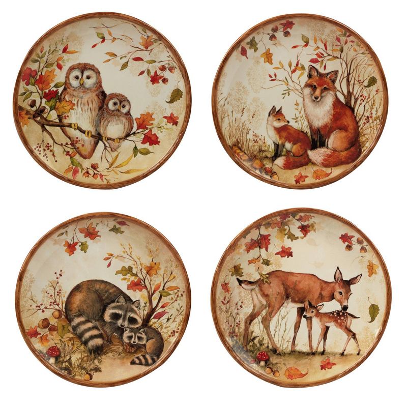 Set of 4 Pine Forest Dinner Plates - Certified International, 1 of 7