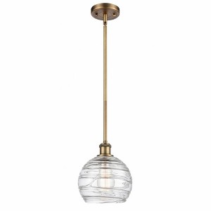 Athens Deco Swirl - 1 Light Stem Hung Mini Pendant In Industrial Style-10 Inches Tall and 8 Inches Wide - 1 of 1
