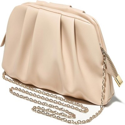 Attop Soft Pleated PU Evening Clutch for Weddings, Proms