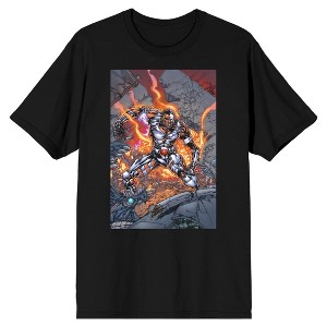 Justice League Victor Stone Cyborg Men's Black T-Shirt - 1 of 1