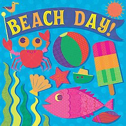 Beach Day! - (Fluorescent Pop!) by  Hunter Reid (Board Book)