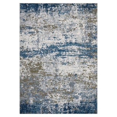 Washable Modern Abstract Rug Non Slip Low Pile Rug Soft Contemporary Throw Floor Cover Foldable Indoor Carpet for Living Room Bedroom Playroom