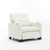 Futon Convertible Pull-Out Armchair Bed with 3-in-1 Function, USB Ports, Adjustable Backrest and Built-in Cup Holders - 3 of 4