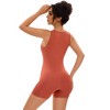 Allegra K Women's Square Neck Tummy Control Bodycon Rompers Sleeveless Shorts Body Shapers - 2 of 4