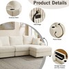 MYINDA 4 Pieces L-Shaped Corduroy Sofa Set with USB Charging Port, Multi-Functional Storage Armrests for Living Room,Beige - 2 of 4