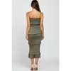 PinkBlush Olive Satin Smocked Fitted Maternity Midi Dress - 3 of 4