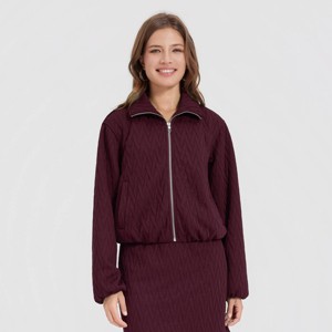 Women's Quilted Zip-Front Bomber Jacket - A New Day™ - 1 of 4