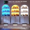 Vlsrka Arched Cabinet, Kitchen Pantry & China Cabinet, Arched Bookshelf with Open & Adjustable Shelves, Induction 3-Color Lights,White - 4 of 4