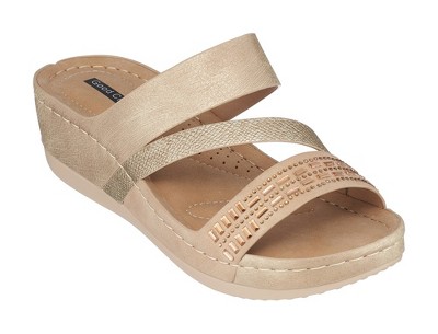 GC Shoes Tera Embellished Comfort Slide Wedge Sandals