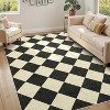 Coucheta Washable Checkered Area Rug, Non-Slip & Stain Resistant, Modern Geometric Plaid Carpet for Bedroom, Living Room, Hallway, Dining & Nursery - 4 of 4