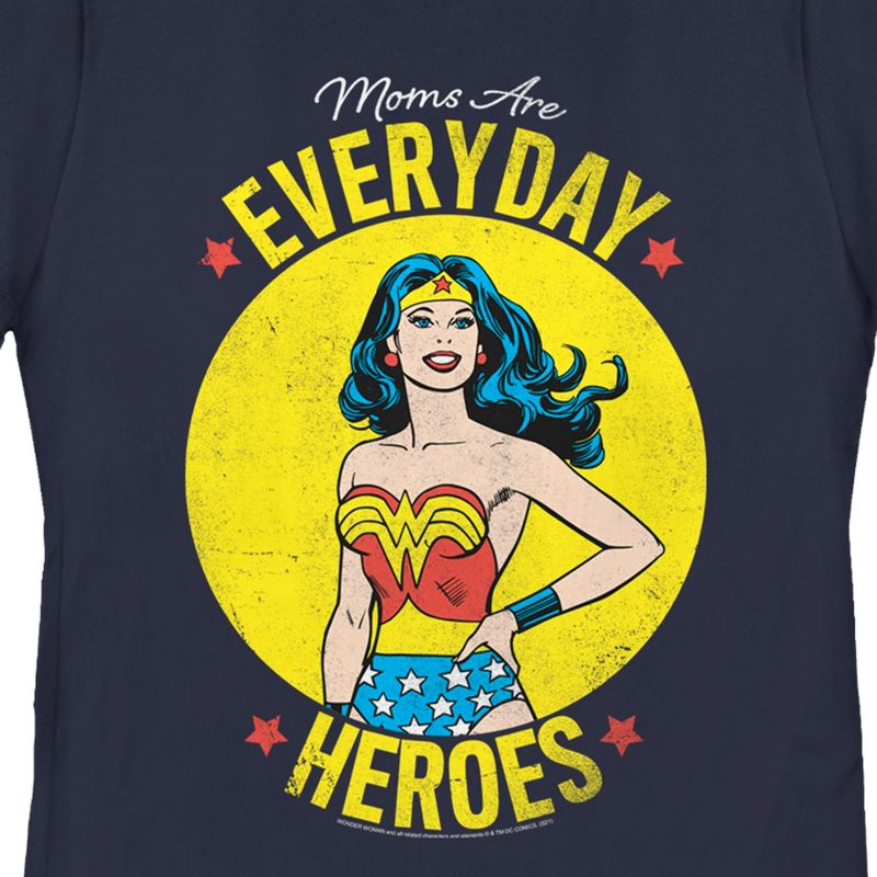Women's Wonder Woman Moms Are Everyday Heroes T-Shirt, 2 of 5