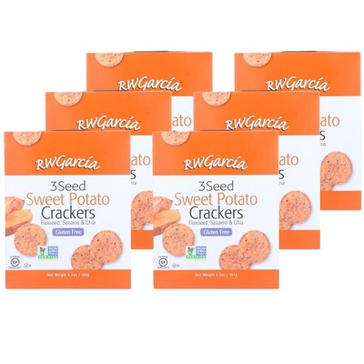 RW Garcia Three Seed Sweet Potato Crackers - Case of 6/6.5 oz