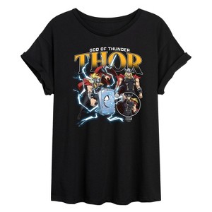 Women's - Marvel - Thor God of Thunder Oversized Graphic T-Shirt - 1 of 4
