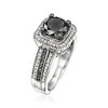 Ross-Simons 2.00 ct. t.w. Black and White Diamond Ring in Sterling Silver - 3 of 4