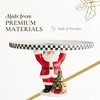 Spode Figural Santa Cake Plate - 11" Dolomite Dessert Stand with Black & White Checkered Border & Christmas Tree Motif - Festive Holiday Serveware - 4 of 4